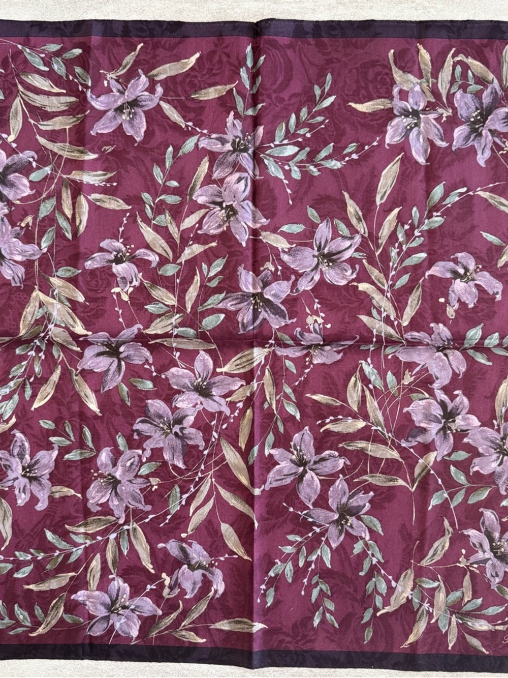 Ralph Lauren Plum Floral Decorative Panel in Burgundy - Picture 3 of 6